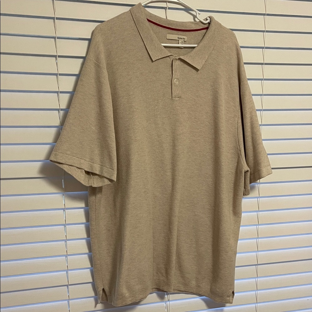 Men's Beige Sweater Polo Shirt